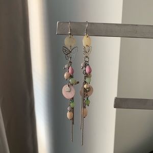 Butterflies + rainbow earrings